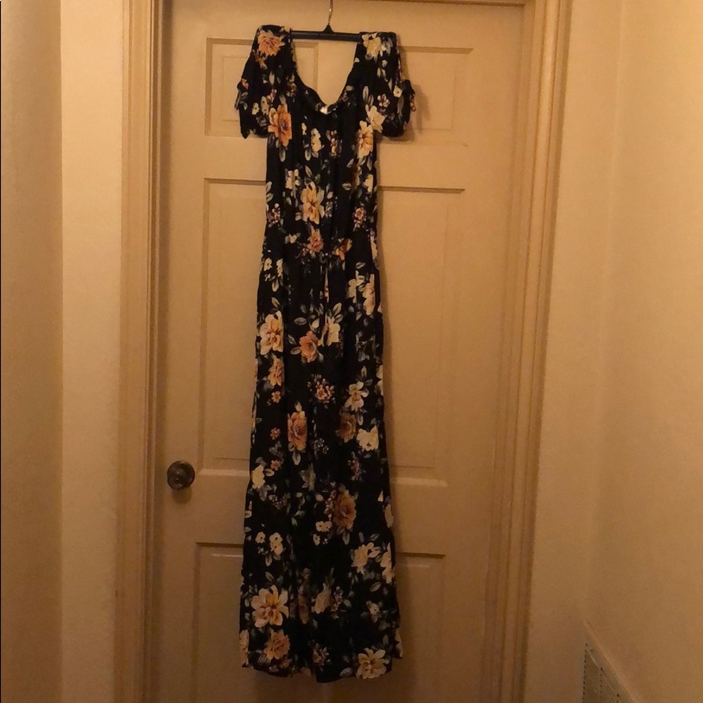 Black floral jumpsuit